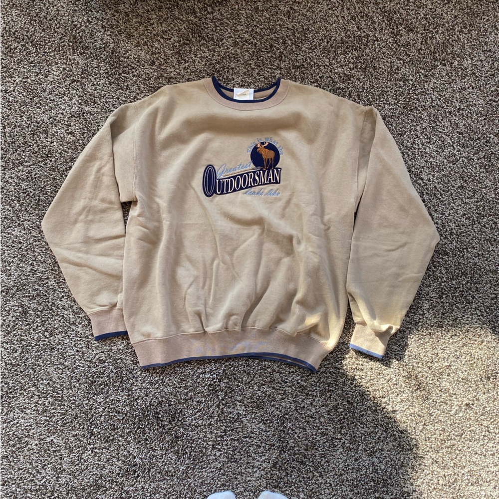 Men’s M & C crewneck, vintage, grandpa style, small stain on the arm.